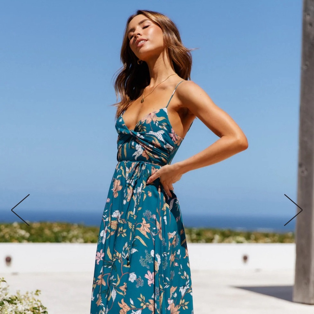 Hello Molly Lady Like You Midi Dress Teal Size Small / US 4